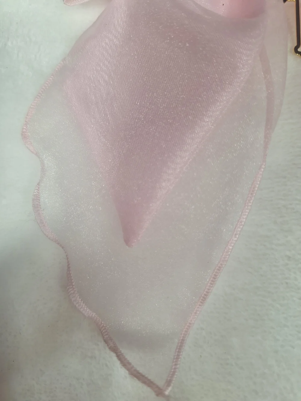 Angelic Pretty Soft Pink Sheer Ribbon Cross Hair Clip | Classic Lolita